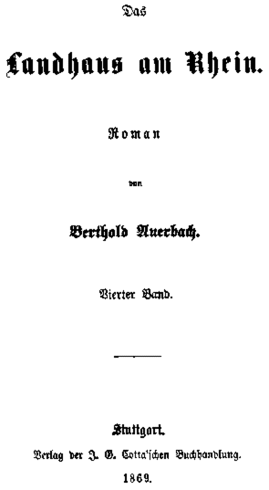 Berthold Auerbach: Das Landhaus am Rhein, Band 4