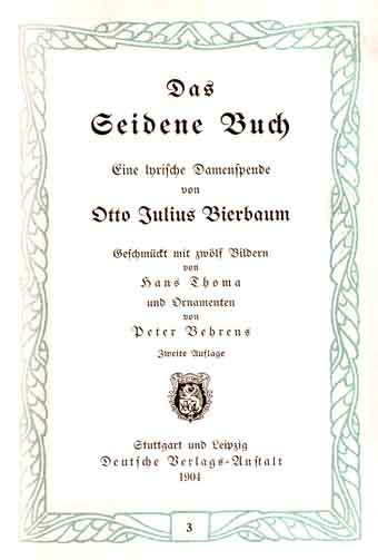 Das Seidene Buch. Eine lyrische Damenspende von Otto Julius Bierbaum