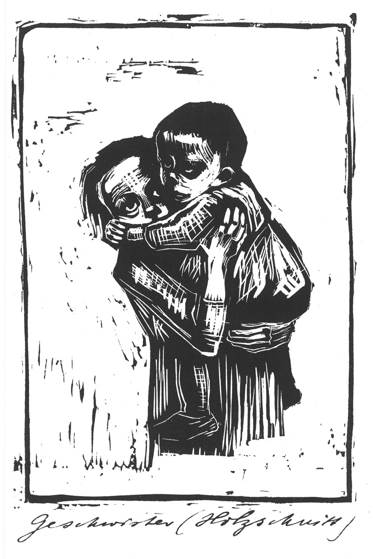 Kollwitz: Geschwister (Holzschnitt)