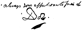 Facsimile von Dickens' Unterschrift »Boz«