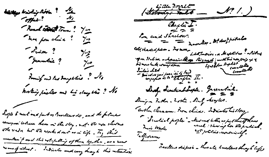 Facsimile des Entwurfs für das erste Heft von Klein Dorrit