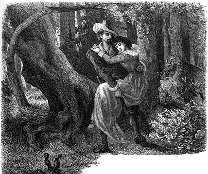 Salvatore trägt die erschöpfte Cornelia durch den Gebirgswald