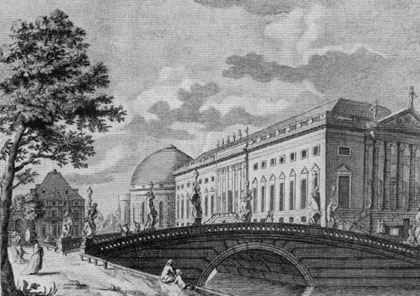 Das alte Opernhaus Unter den Linden mit der Opernbrücke