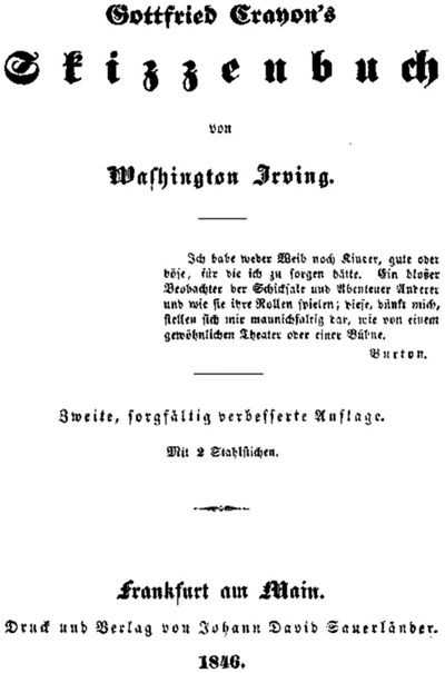 Washington Irving: Gottfried Crayon's Skizzenbuch