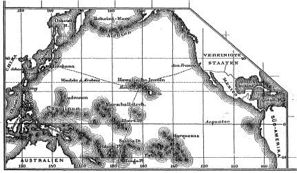 Karte: Pazifischer Ocean mit hawaiischen Inseln