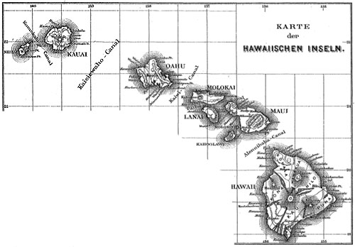 Karte der Hawiischen Inseln