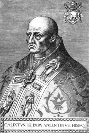 Calixtus III. (Stich aus Onuphrius Panvinius 1568)