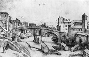 Die Tiberinsel um 1491, Zeichnung