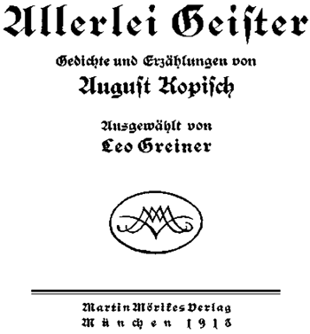 August Kopisch: Allerlei Geister