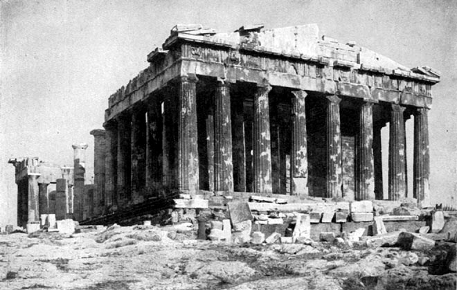 Der Parthenon von der Westseite