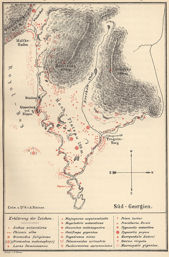 Karte von Süd -Georgien