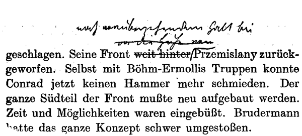  Handschriftliche Eintragung von Feldmarschall Conrad 