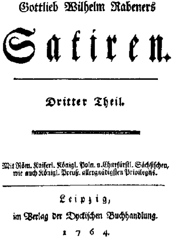 Gottlieb Wilhelm Rabeners Satiren. Dritter Theil.