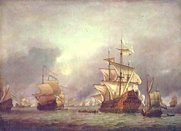 Willem v. d. Velde d. J.: Die während der viertägigen Seeschlacht 1666 eroberten Schiffe
