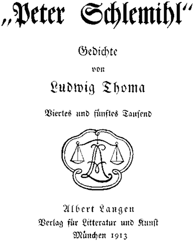 »Peter Schlemihl« – Gedichte von Ludwig Thoma